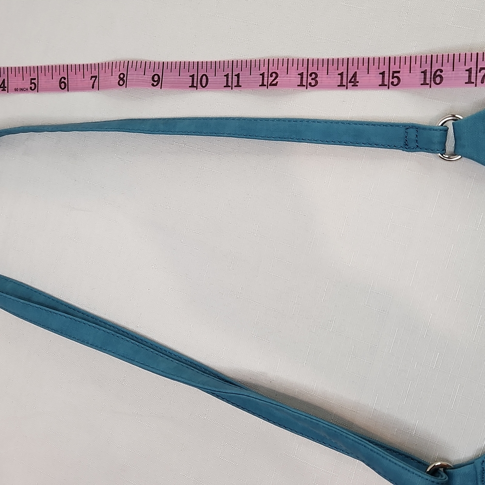 Multisac vegan blue crossbody bag. Size 10 X 9". - Picture 11 of 11